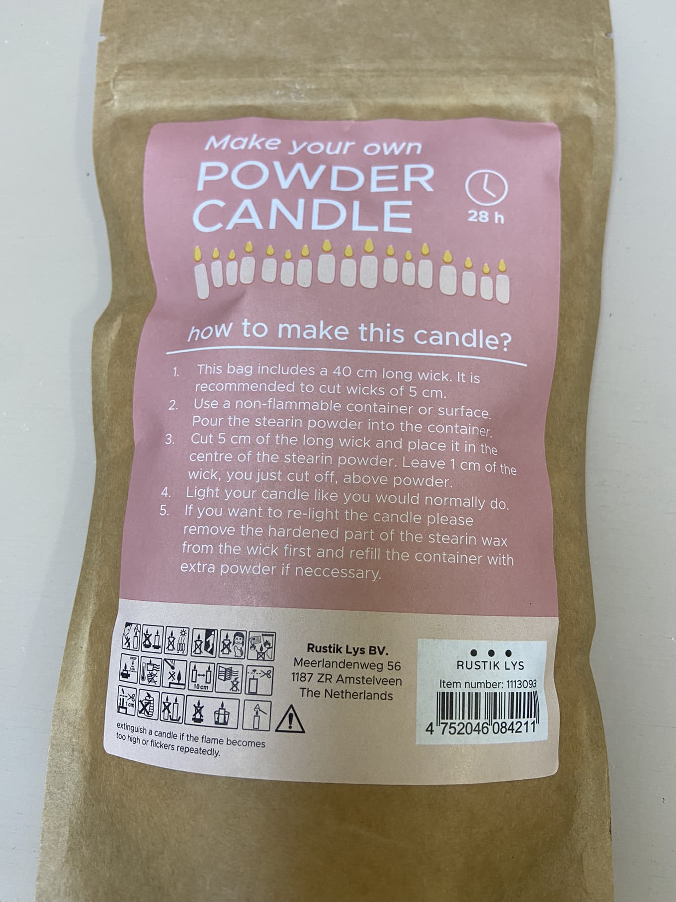 DIY Candle sand verpakking