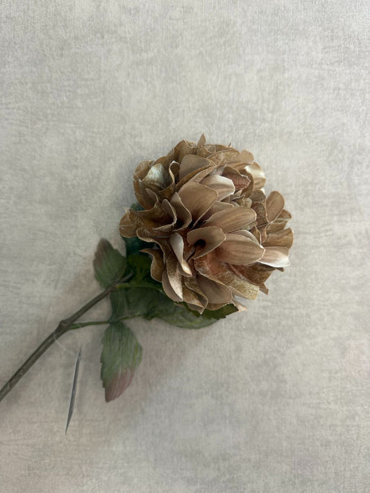 Sztuczny kwiat dalii | jasnobrązowy
