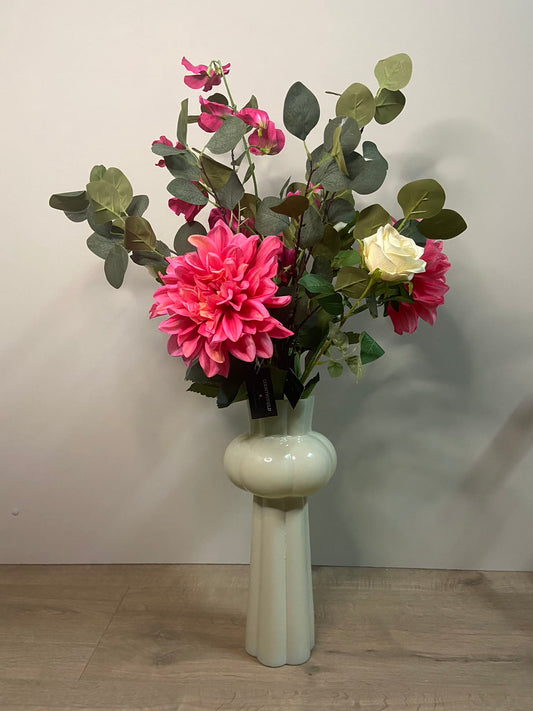 Complete set Dahlia | Vaas met zijden bloemen