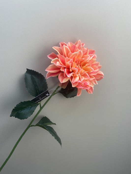 Kunstbloem dahlia zalm roze