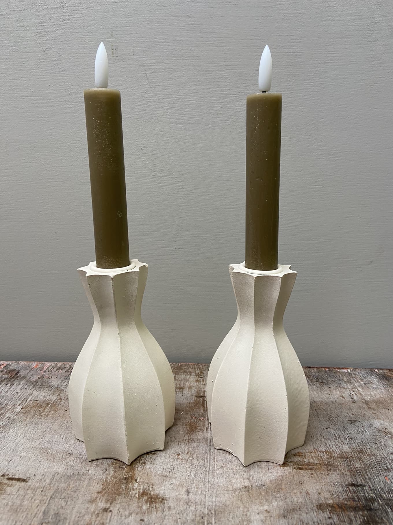 Led dinerkaars in de kleur beige, small