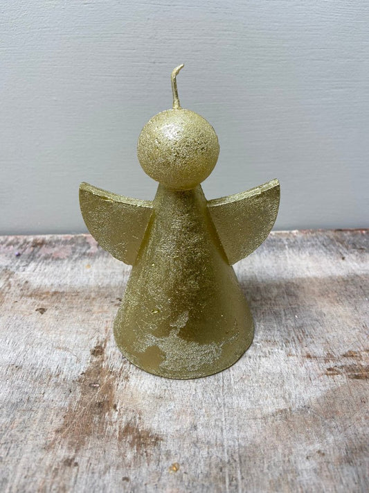 Bougie Noël ange or