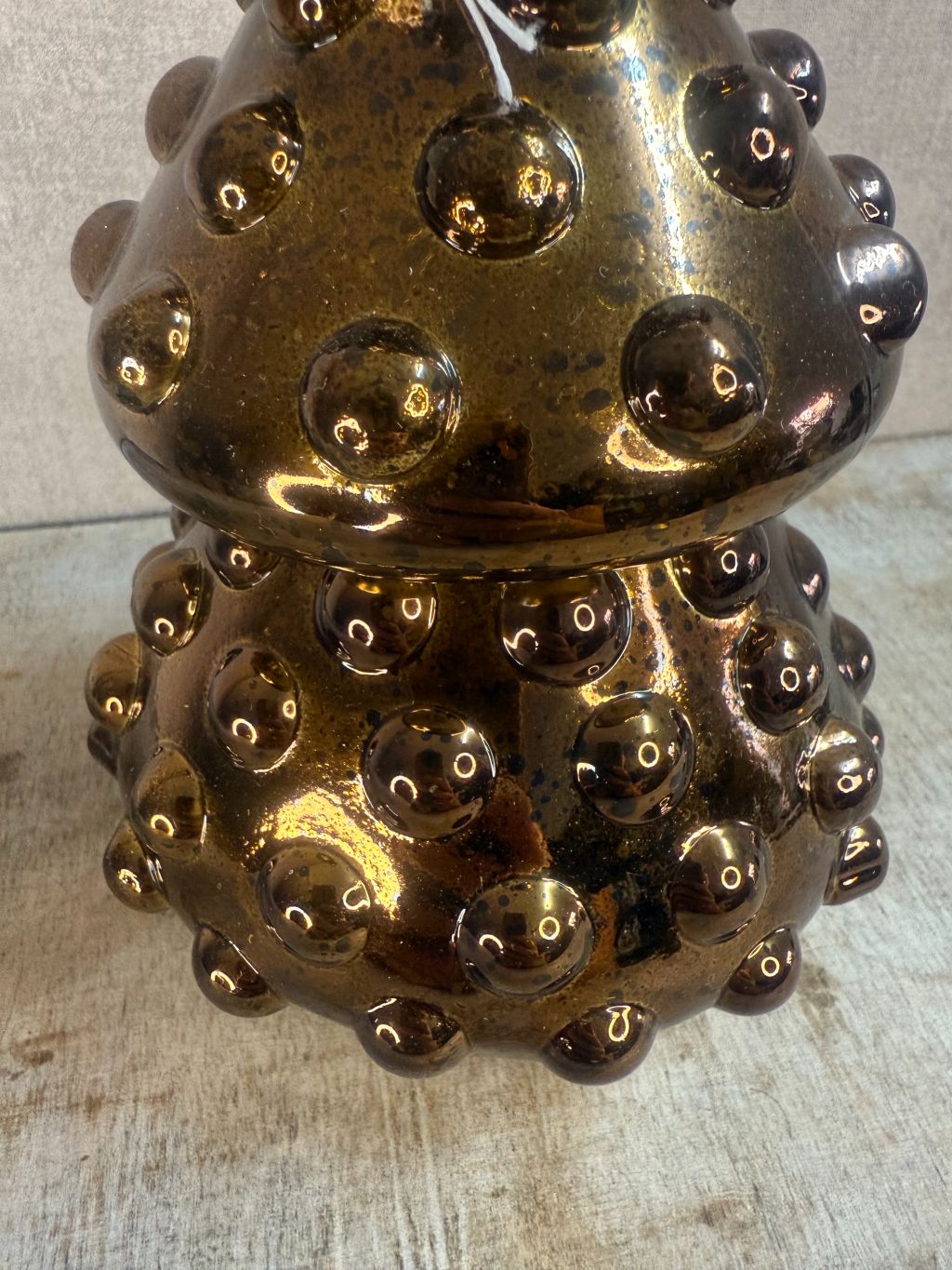 Glazen kerstboom LED in bronzen kleur met warme verlichting, compact design van Light & Living.