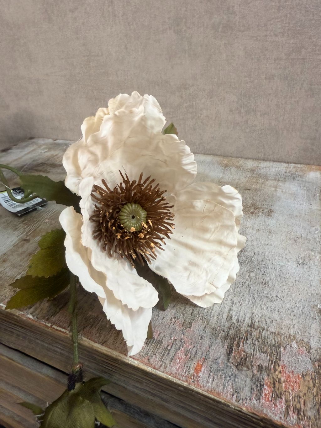 Kunstbloem klaproos beige – realistische bloem met natuurlijke uitstraling