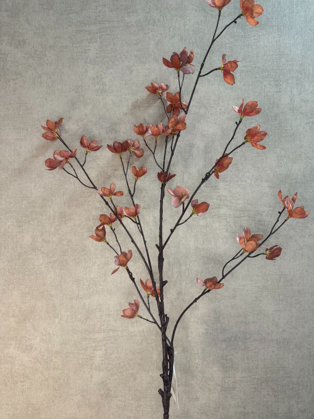 Kunstbloem Bloesem bruin – lange decoratieve tak met kleine bruine bloesemblaadjes tegen een neutrale achtergrond.