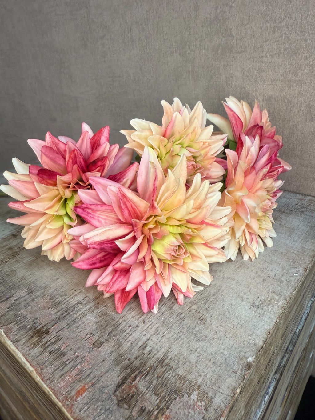 Kunstbloem Dahlia bont roze