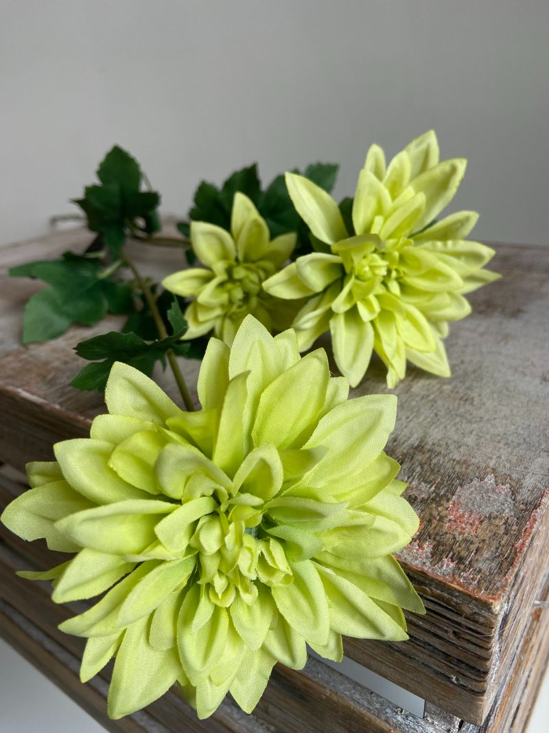 Kunstbloem Dahlia groen