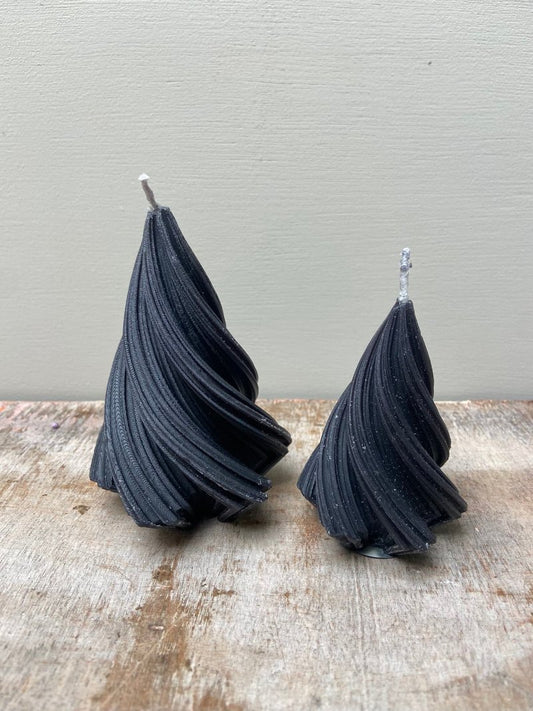 Bougie torsadée Arbre de Noël S | M Noir