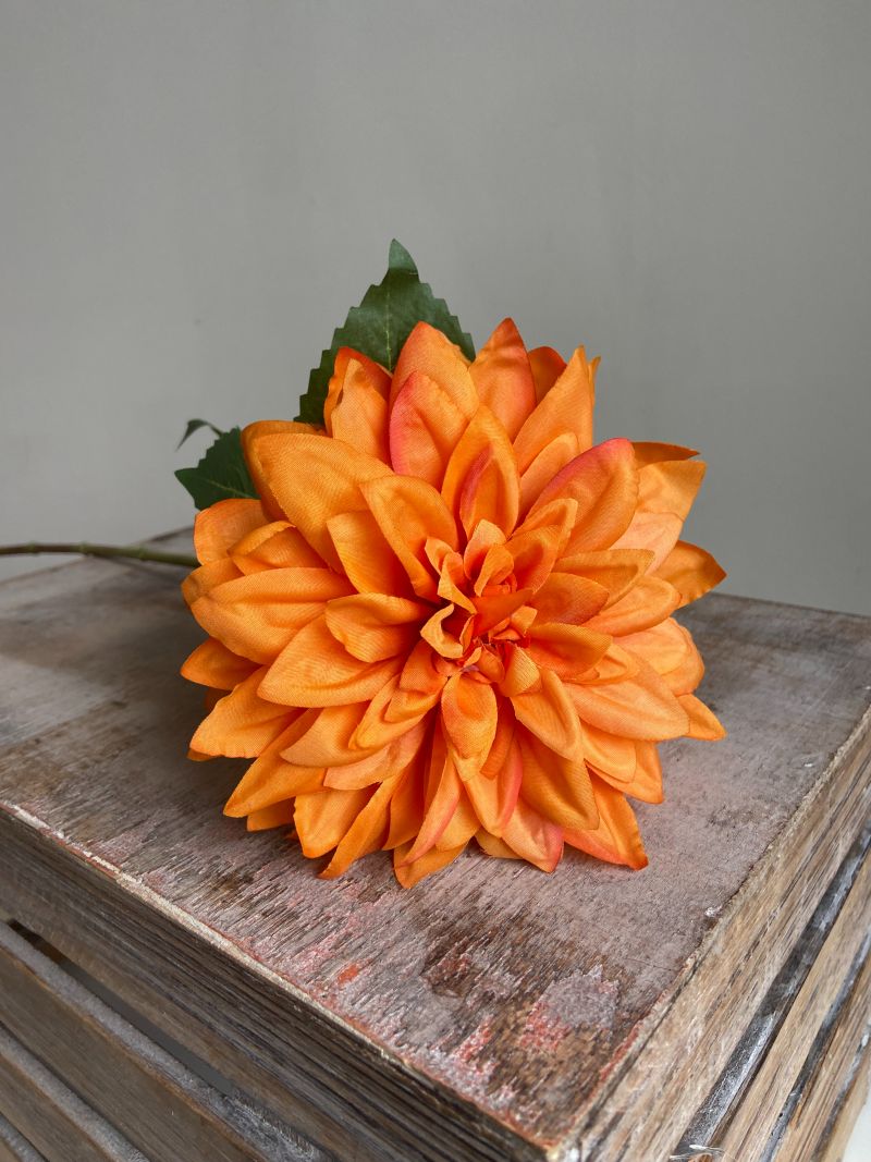 Kunstbloem Dahlia oranje punt