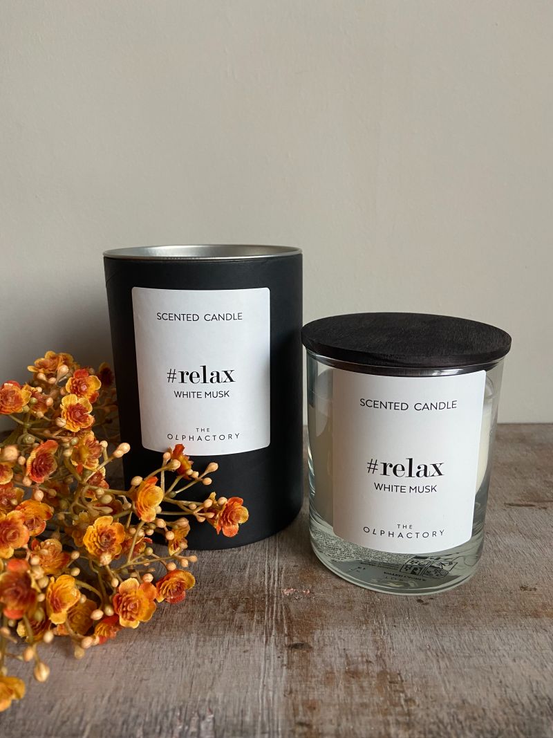Geurkaars relax white musk