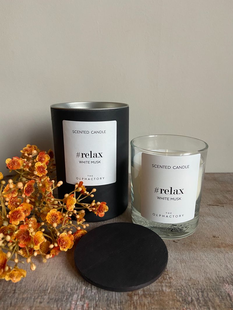Geurkaars relax white musk