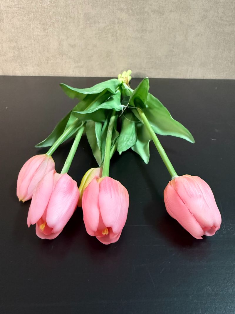 Kunst tulpen roze real touch