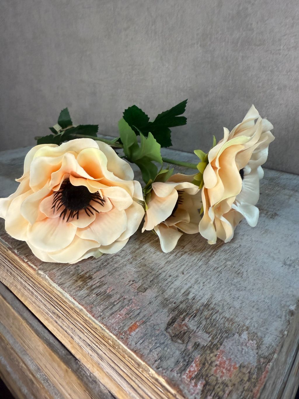 Kunstbloem Anemoon zalm