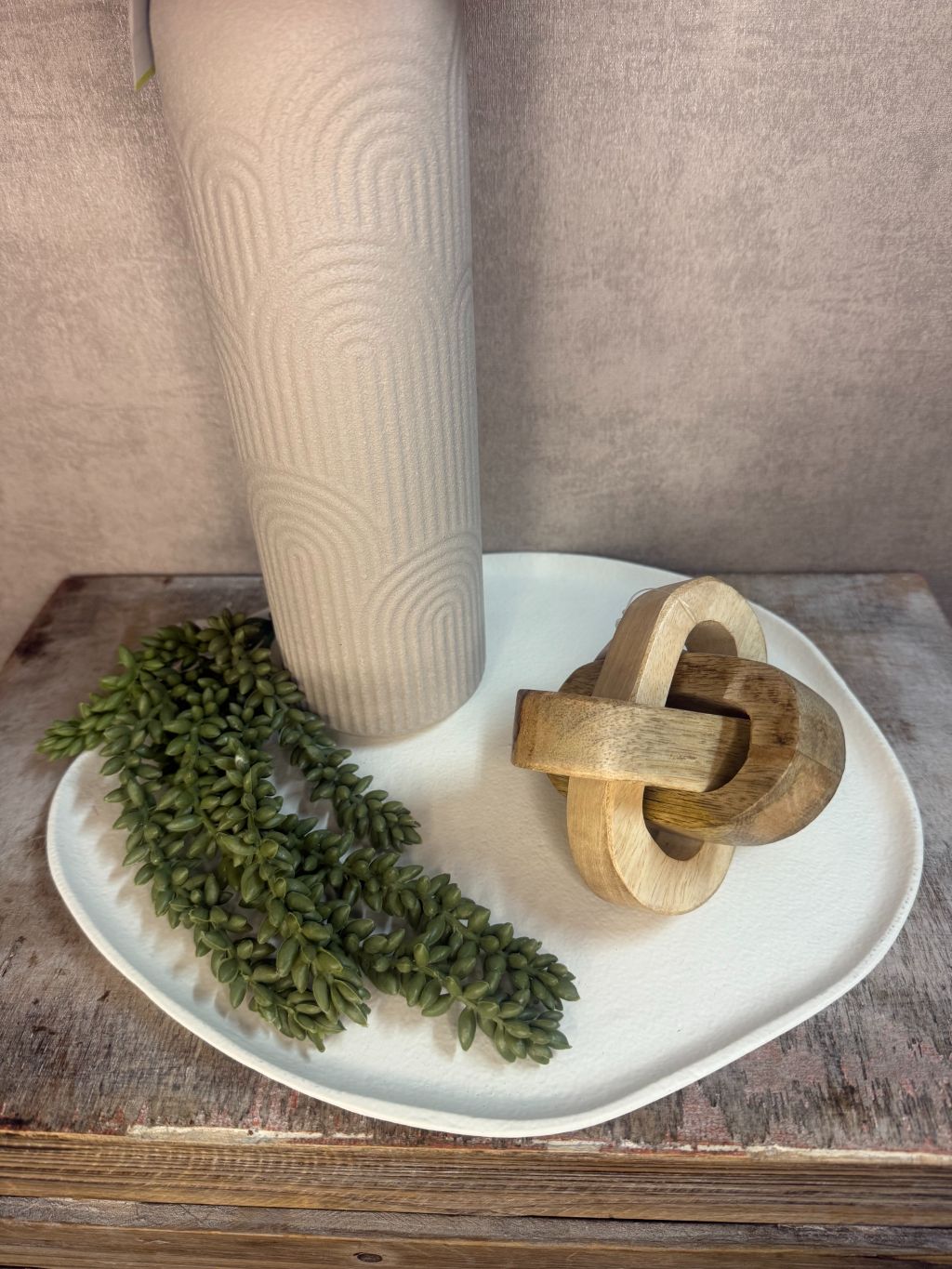 Tafel decoratie set met erwtenplant en knoop