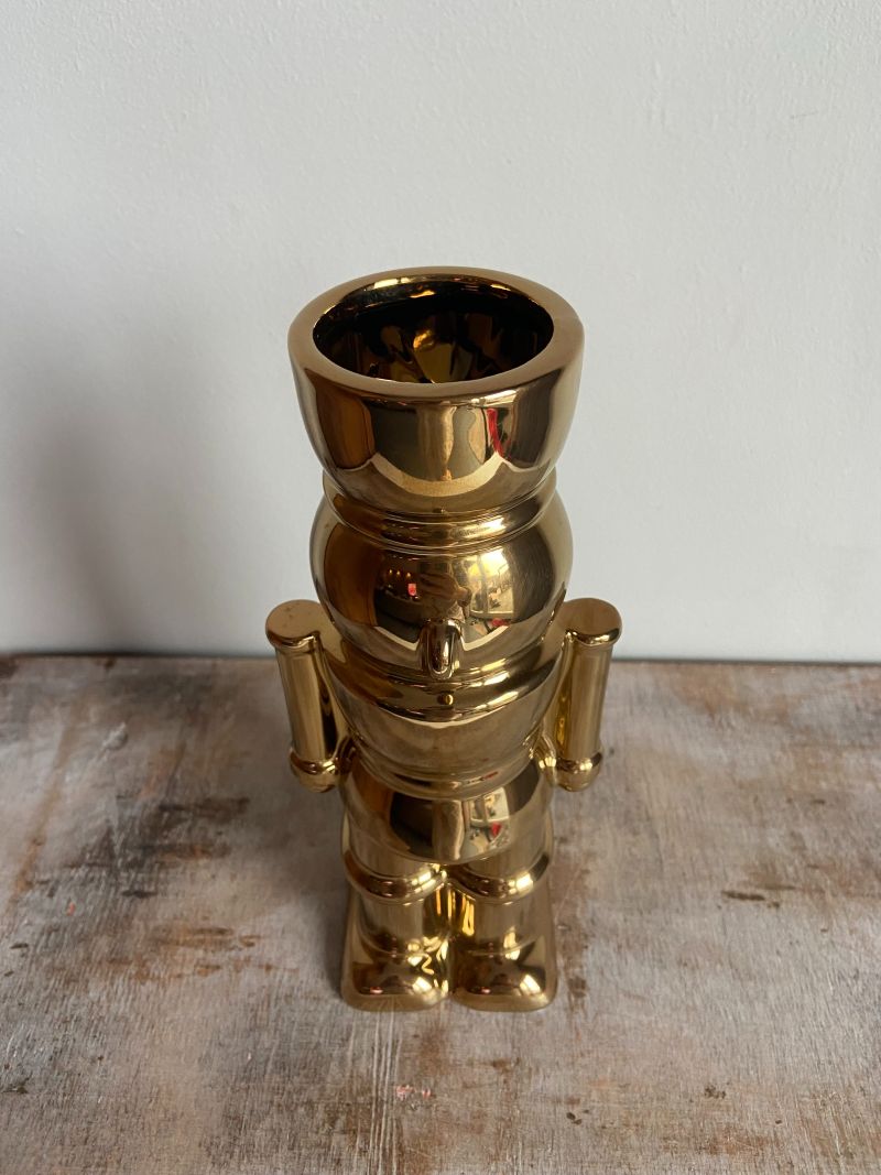 Vaas notenkraker goud aardewerk