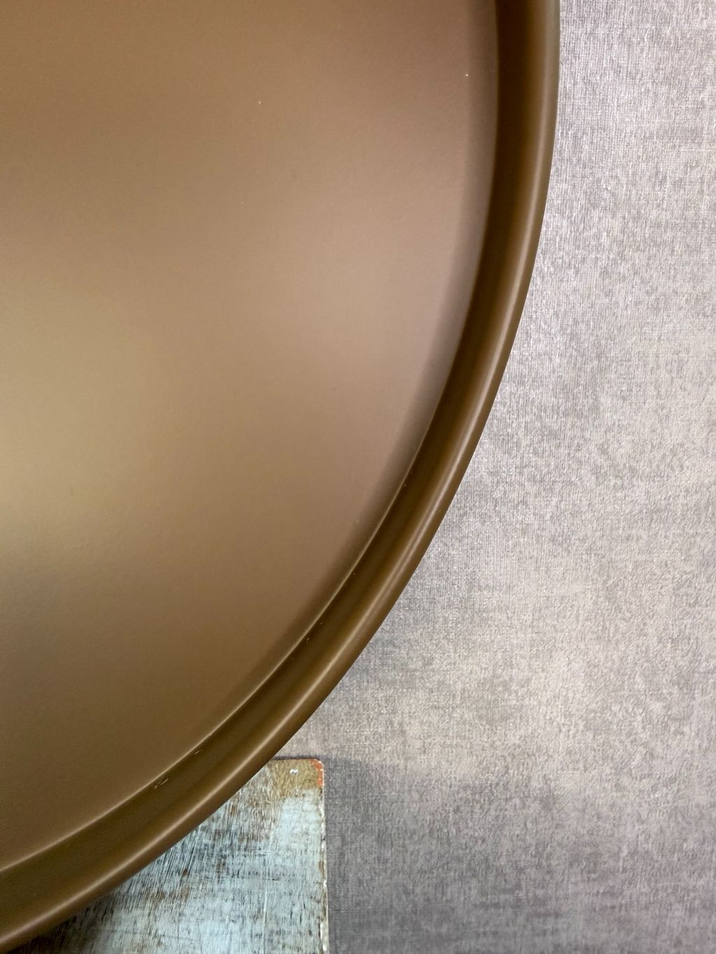 Rond metalen dienblad Coaster in bruine kleur