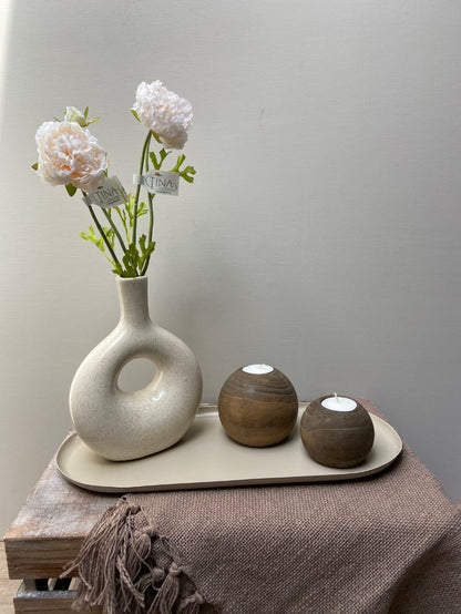 Dienblad ovaal sand met decoratie