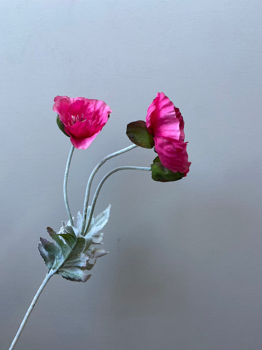 Kunstbloem klaproos roze