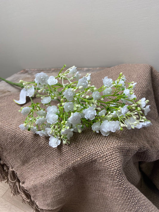 Artificial branch of baby's breath white