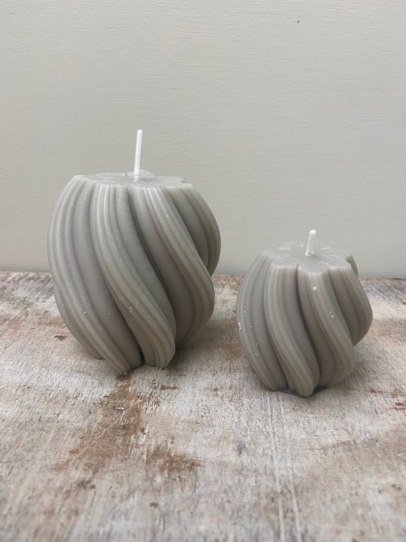Twist-Kerze Taupe – Sisi Living