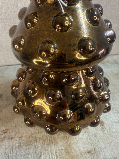 Glazen kerstboom LED in bronzen kleur met warme verlichting, compact design van Light & Living.