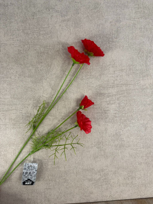 Mini fleur de pavot artificielle | Rouge