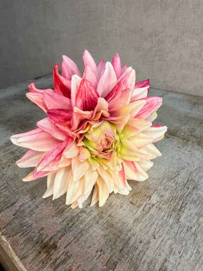 Kunstbloem Dahlia bont roze