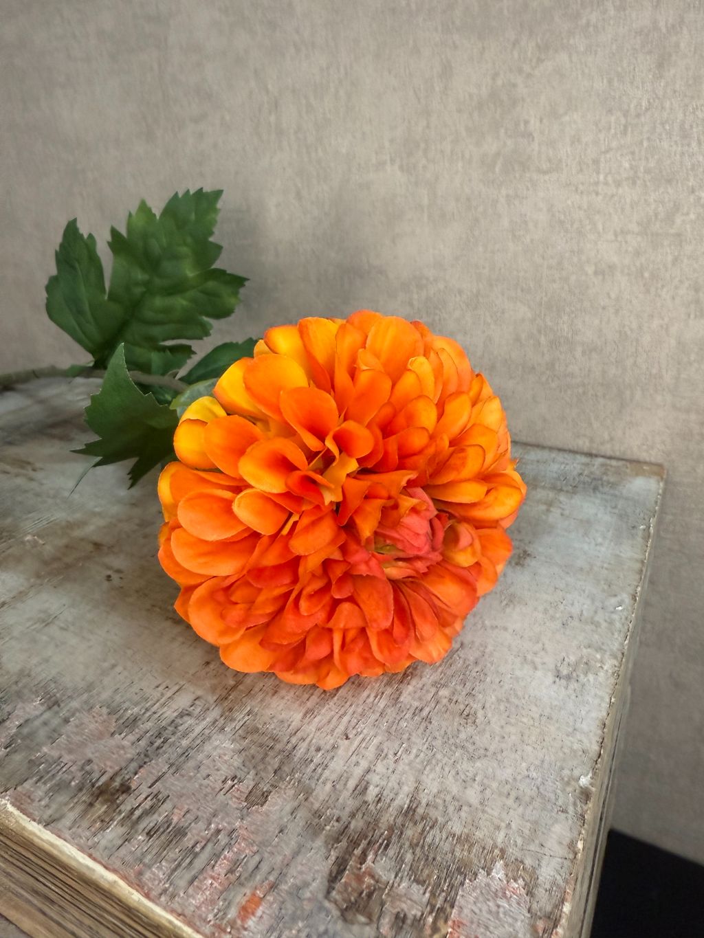 Flor artificial Dalia naranja melange