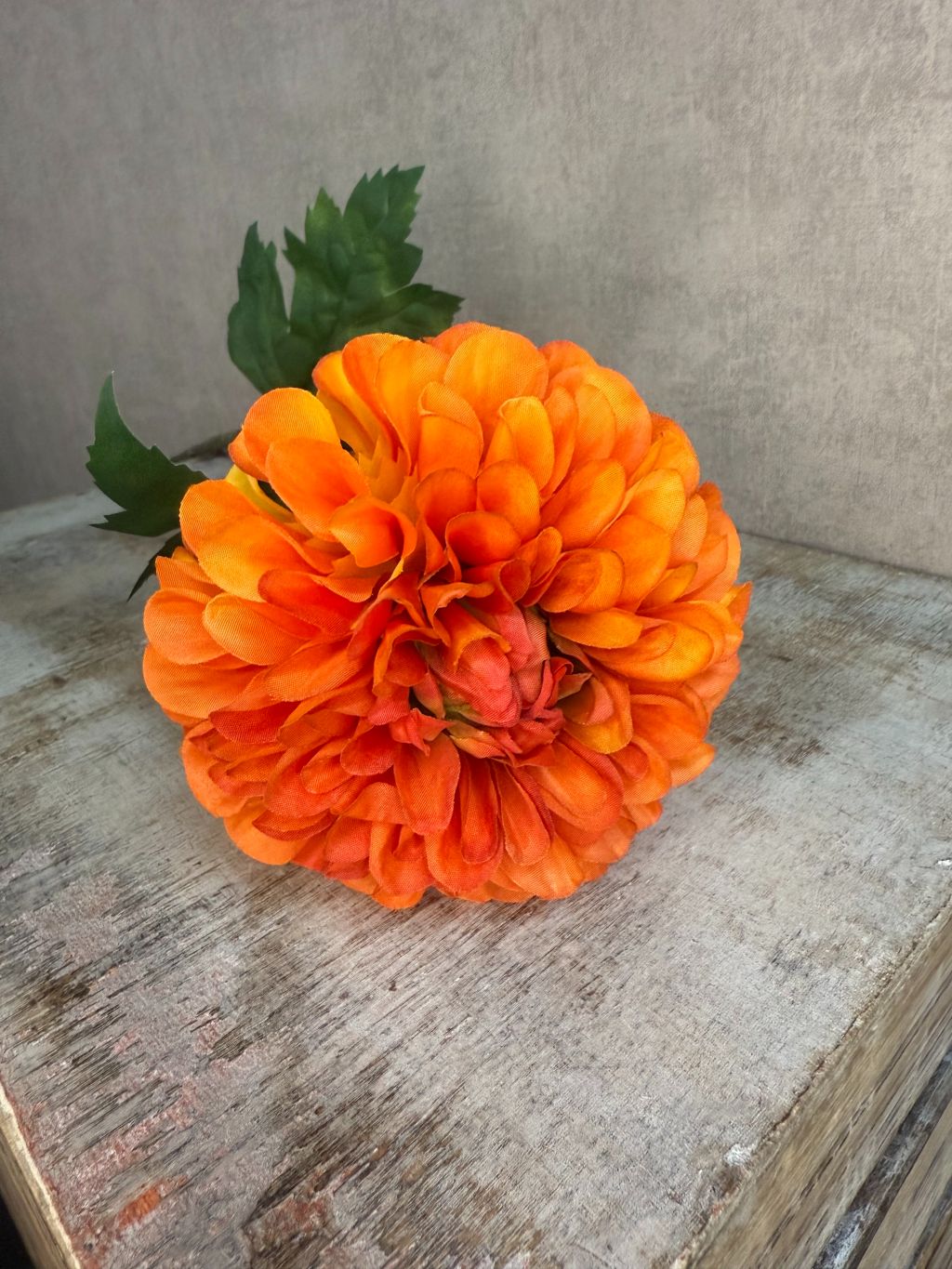 Kunstbloem Dahlia oranje melange