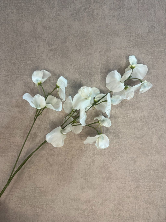 Kunstbloem Lathyrus wit
