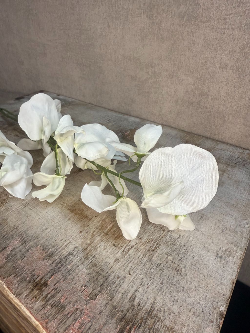 Kunstbloem Lathyrus wit