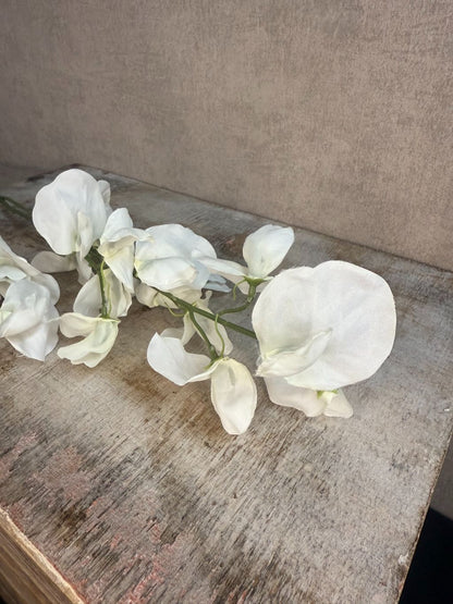 Kunstbloem Lathyrus wit