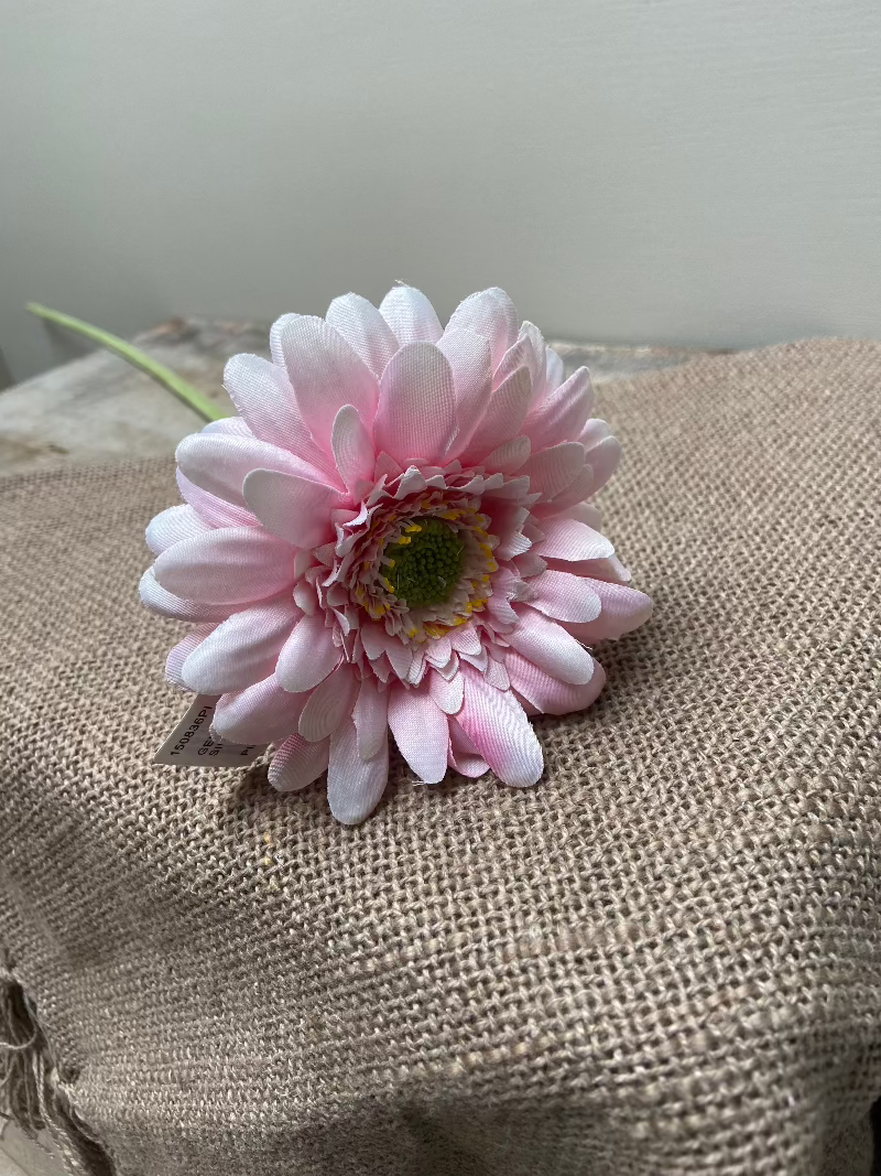 Kunstbloem gerbera licht roze