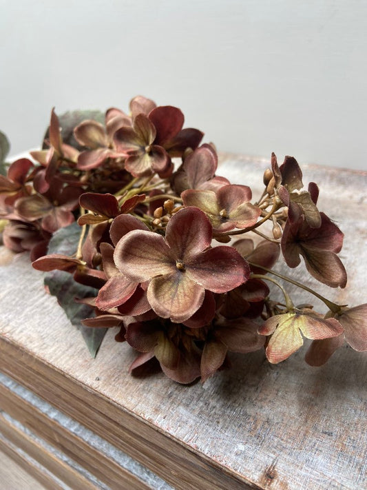 Artificial flower hydrangea brown