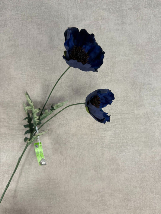 Fleur de pavot artificielle | bleu foncé