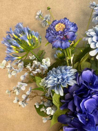 Kunstboeket Pauw blauw