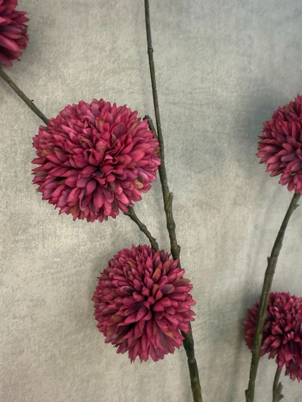 Artificial branch Pompom | Bordeaux