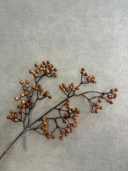 Kunsttak bessen bruin – decoratieve tak met realistische bruine bessen