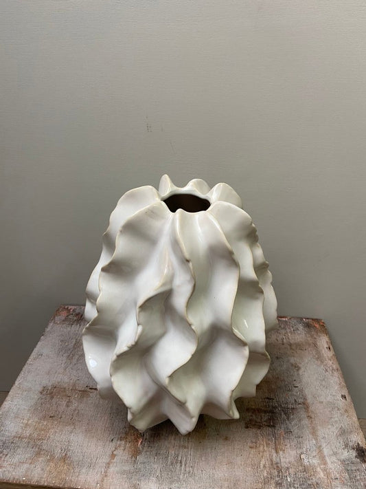 Vase Swirl hvid