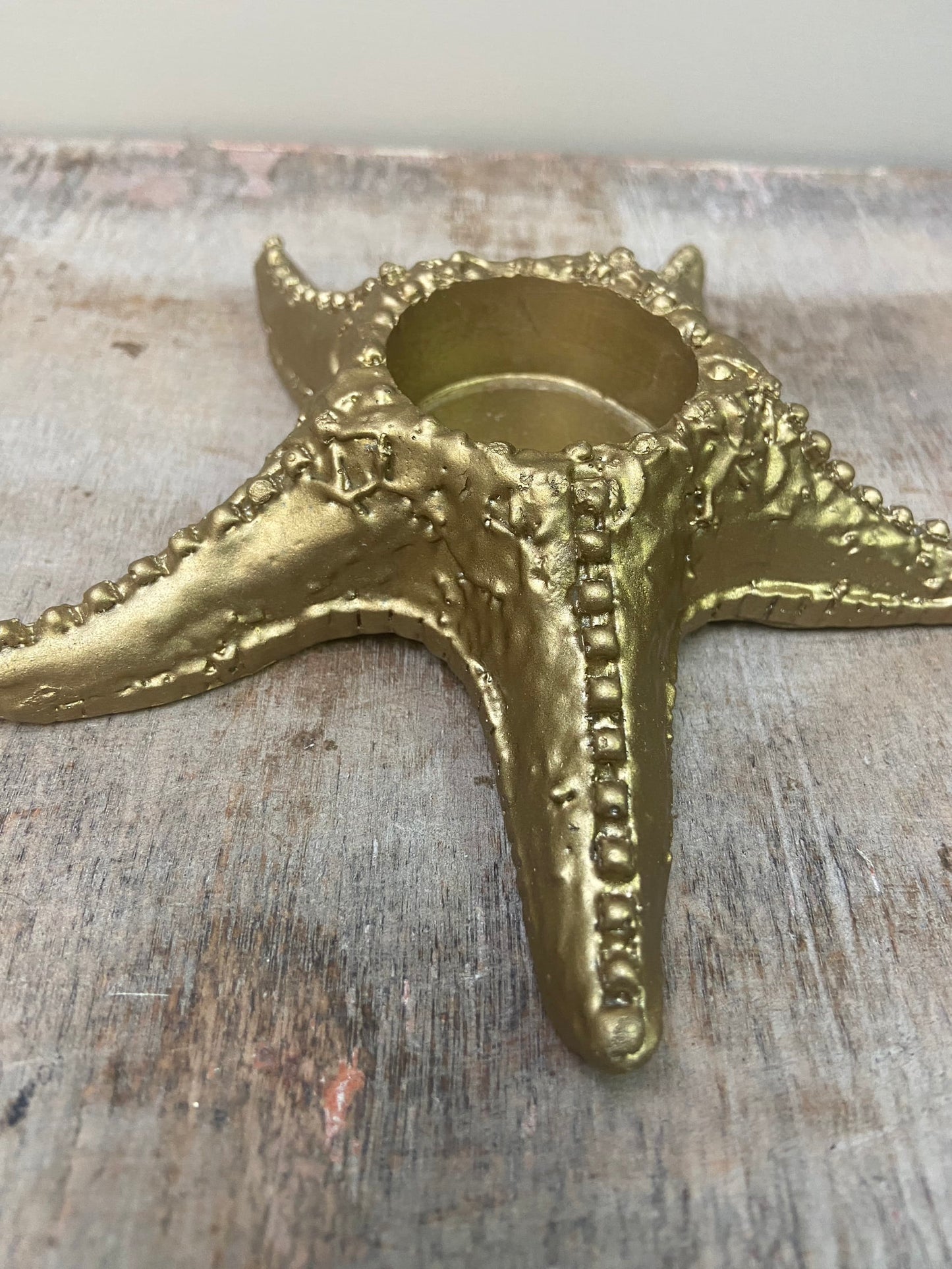 Waxinelichthouder Starfish Gold