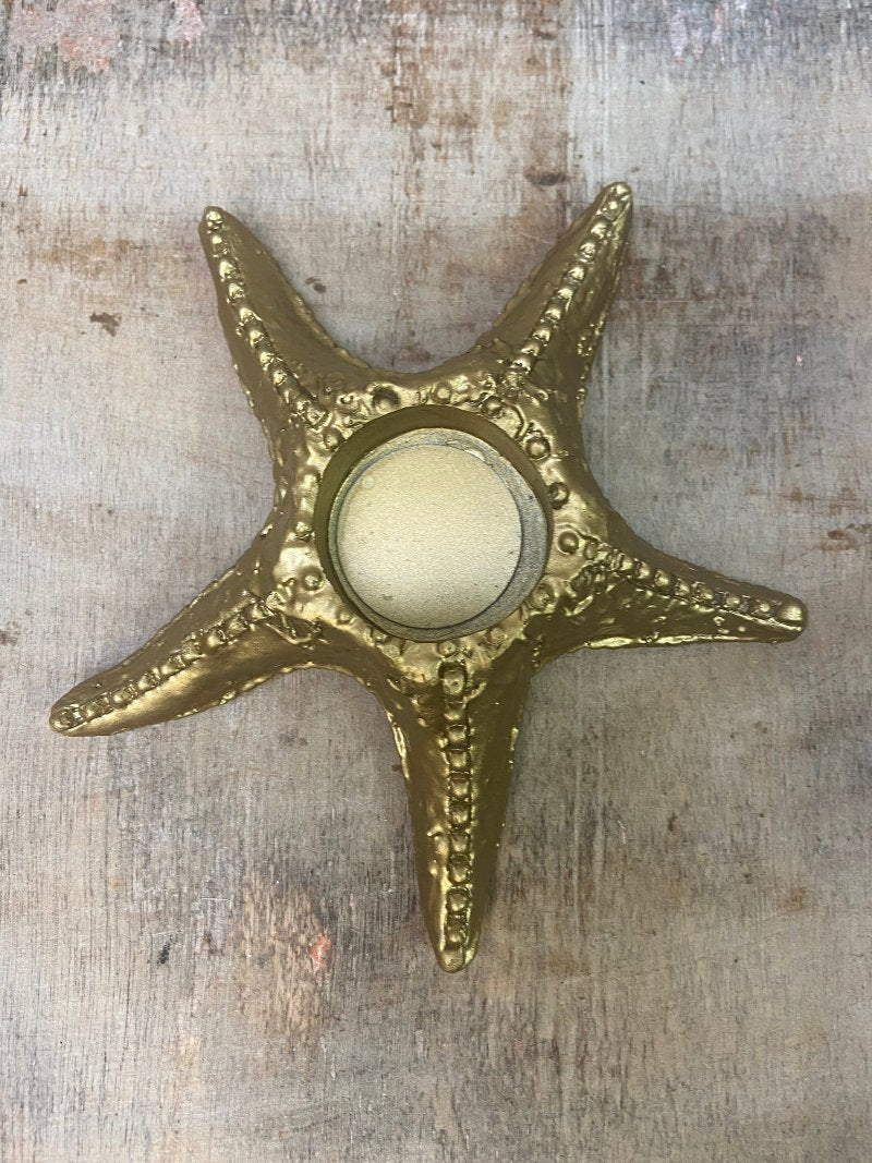 Waxinelichthouder Starfish Gold