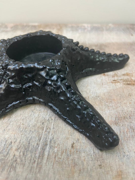 Fyrfadslysholder Starfish Black