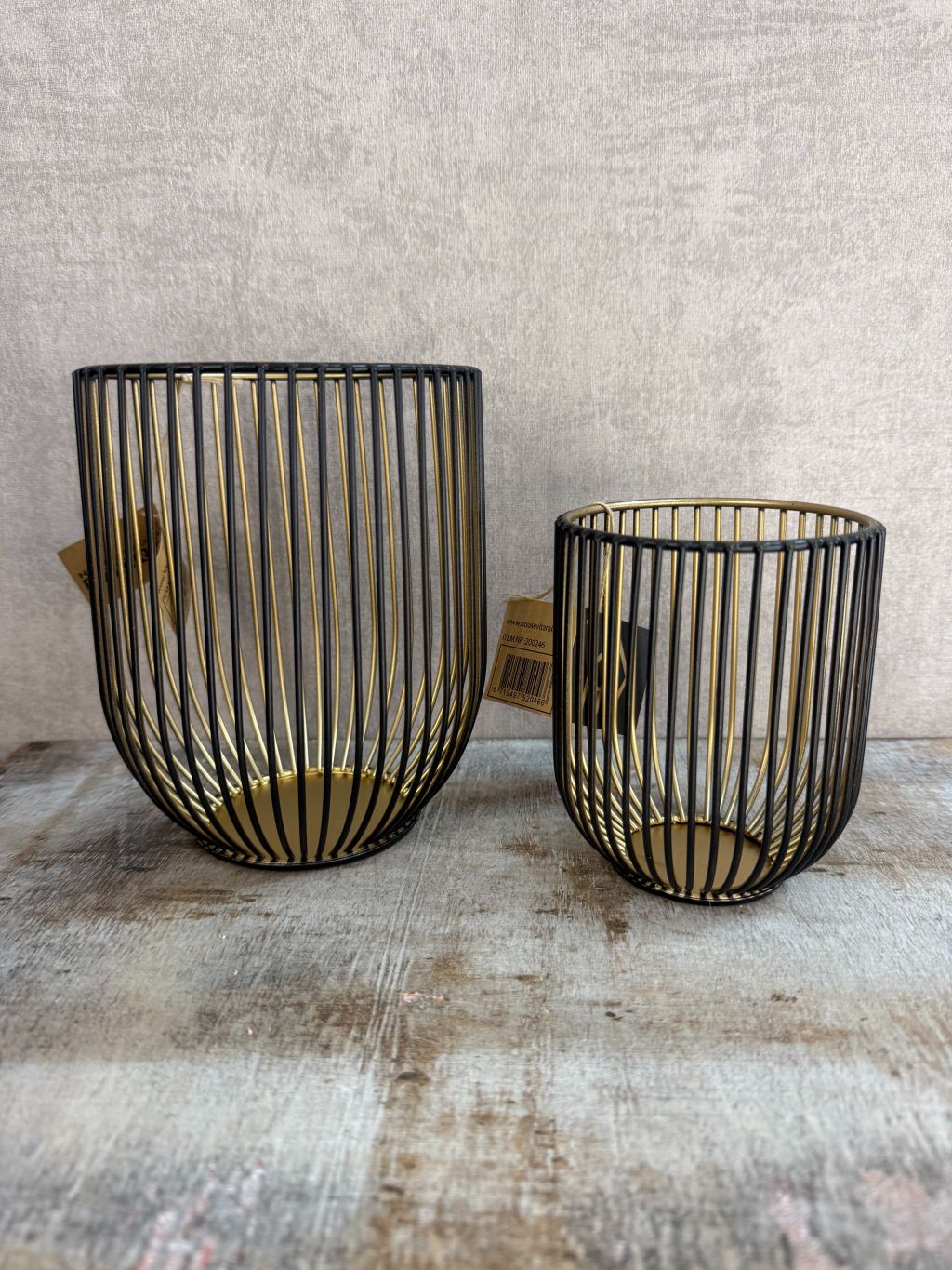 Teelichthalter schwarz-gold | 2er-Set