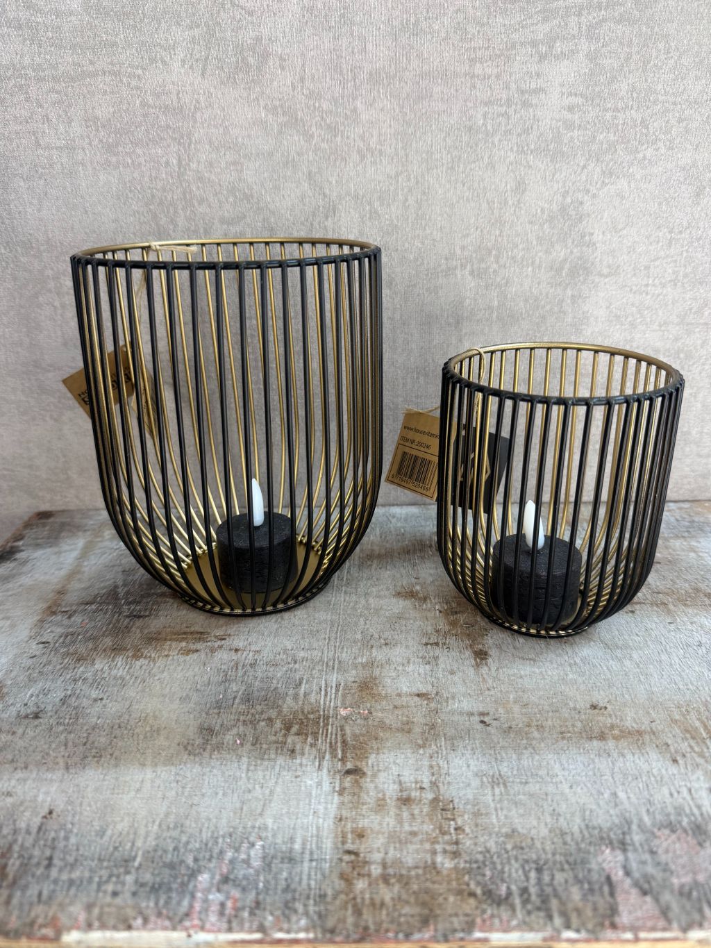 Teelichthalter schwarz-gold | 2er-Set