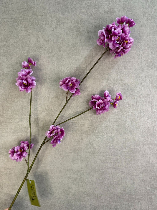 Gałązka kwiatu jedwabiu Prunus | Fioletowy melanż