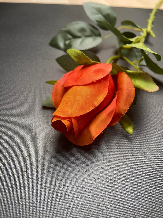 Artificial flower Closed rose orange