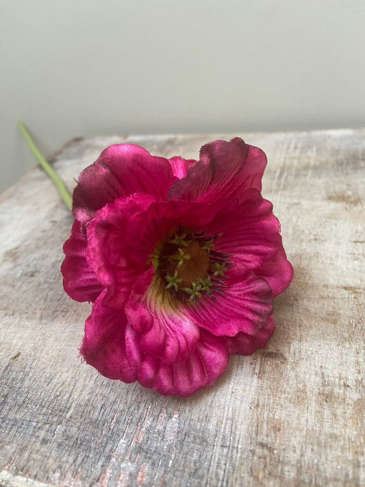 Artificial flower poppy dark pink