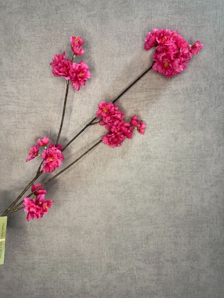 Branche de fleurs de soie Prunus fuchsia